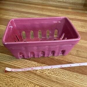 Pink Ceramic Berry Basket 6"